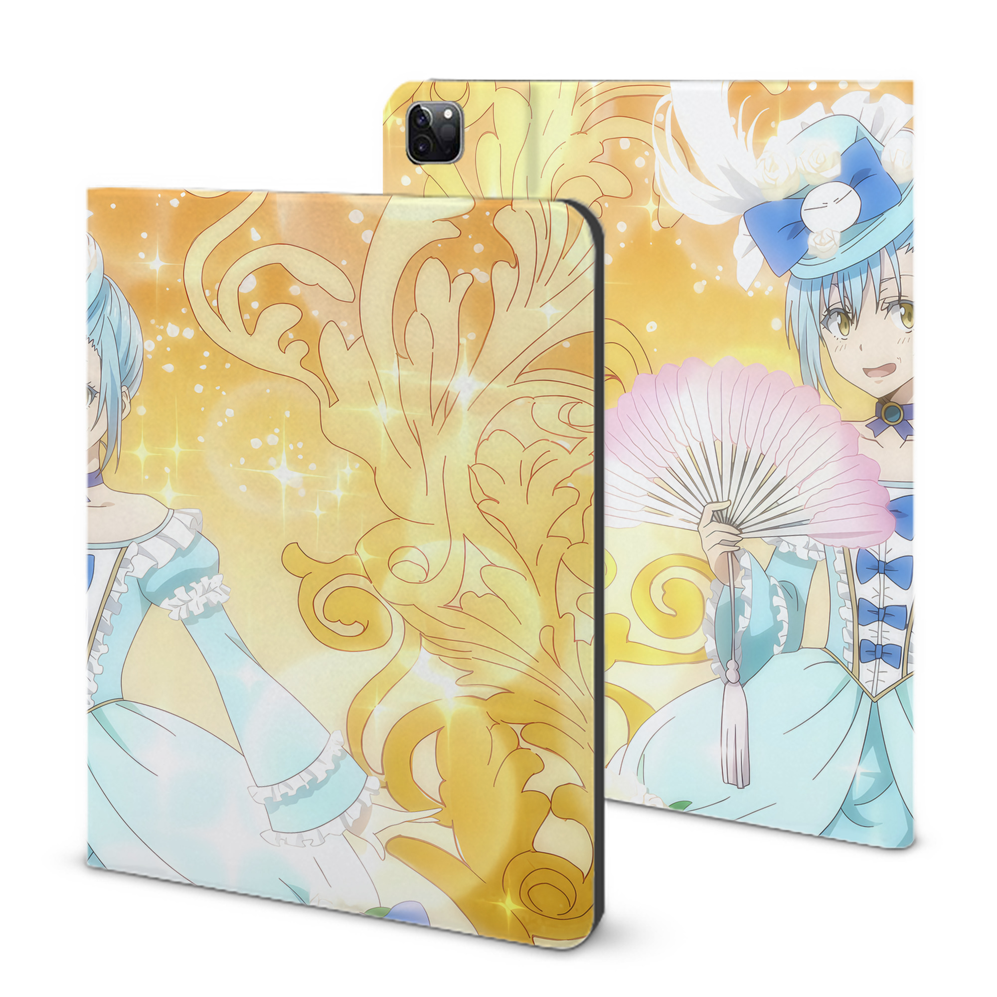 （画像用） 転スラ Regarding Reincarnated to Slime IPad ケース ブック型 PUレザー TPU 耐衝撃 軽量 薄型 ペン収納なし 全面保護 IPad 各モデル対応